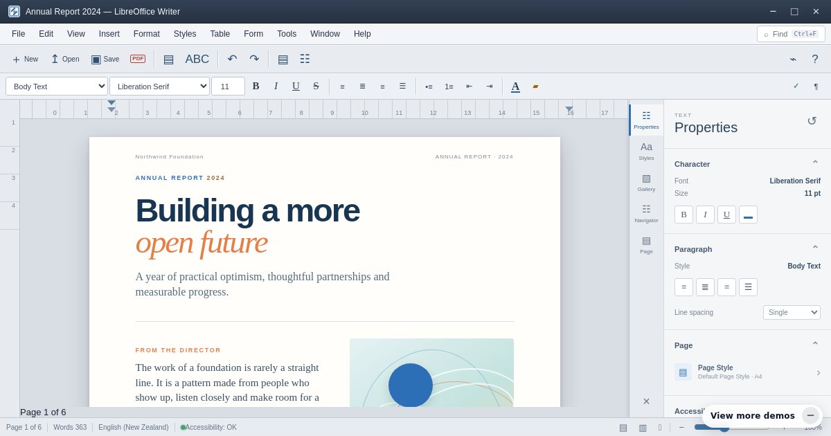 Screenshot of the Libreoffice Writer demo